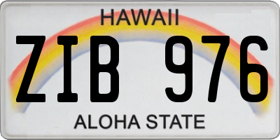 HI license plate ZIB976