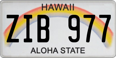 HI license plate ZIB977