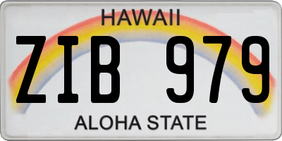 HI license plate ZIB979