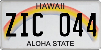 HI license plate ZIC044