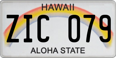 HI license plate ZIC079