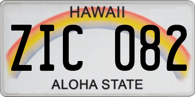 HI license plate ZIC082