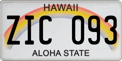 HI license plate ZIC093