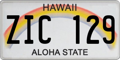 HI license plate ZIC129