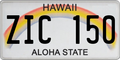 HI license plate ZIC150