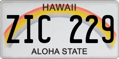 HI license plate ZIC229