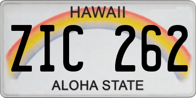 HI license plate ZIC262