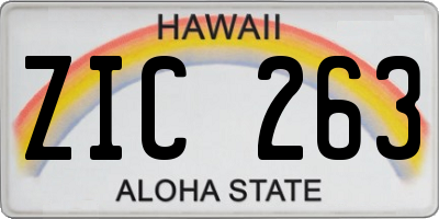 HI license plate ZIC263