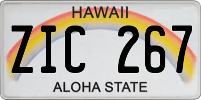 HI license plate ZIC267