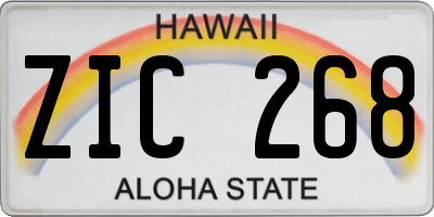 HI license plate ZIC268