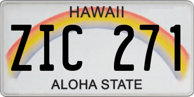 HI license plate ZIC271