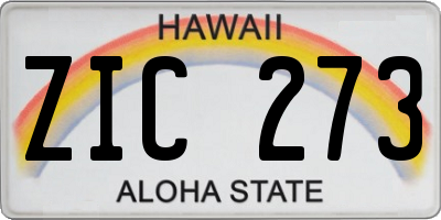 HI license plate ZIC273