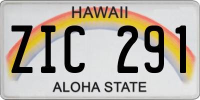 HI license plate ZIC291