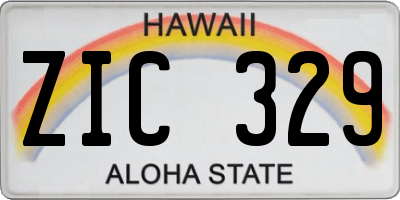 HI license plate ZIC329
