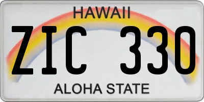 HI license plate ZIC330