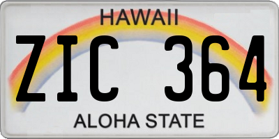 HI license plate ZIC364