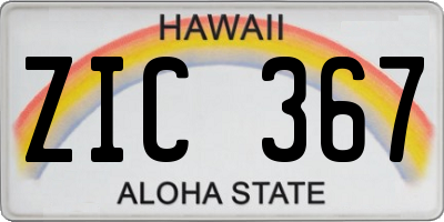 HI license plate ZIC367