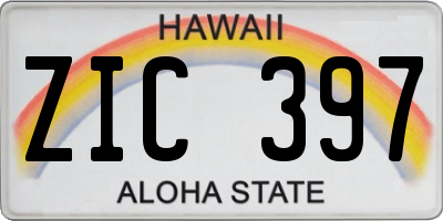 HI license plate ZIC397