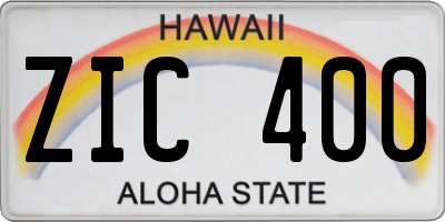 HI license plate ZIC400
