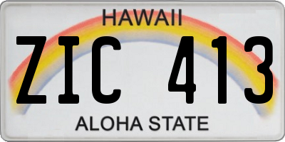 HI license plate ZIC413