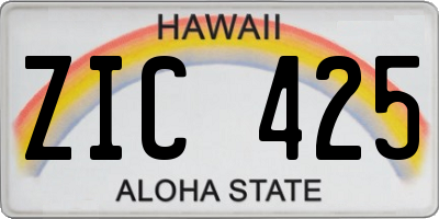 HI license plate ZIC425