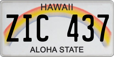 HI license plate ZIC437