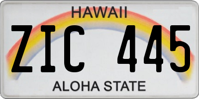 HI license plate ZIC445