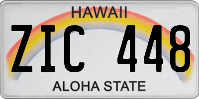 HI license plate ZIC448