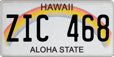 HI license plate ZIC468