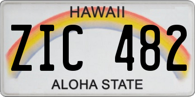 HI license plate ZIC482