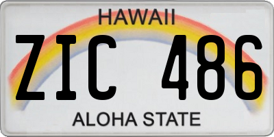 HI license plate ZIC486