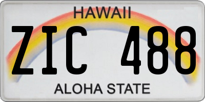 HI license plate ZIC488