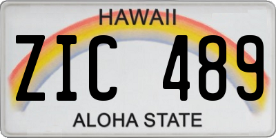 HI license plate ZIC489