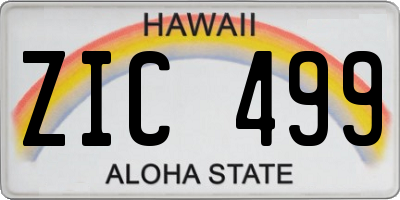 HI license plate ZIC499