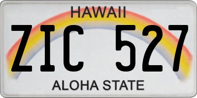 HI license plate ZIC527