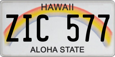 HI license plate ZIC577