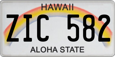HI license plate ZIC582