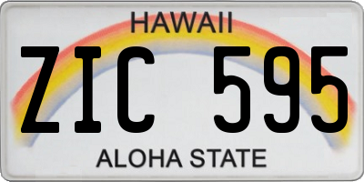 HI license plate ZIC595