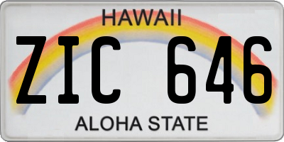 HI license plate ZIC646