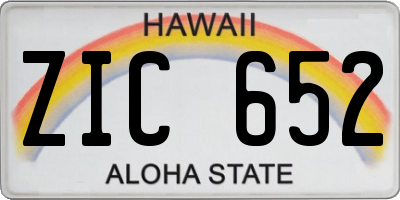 HI license plate ZIC652