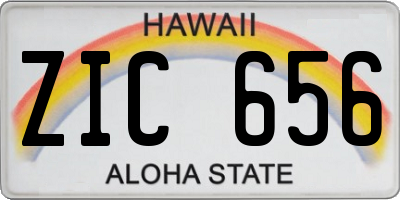HI license plate ZIC656