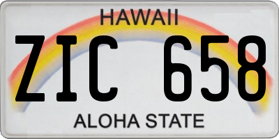 HI license plate ZIC658
