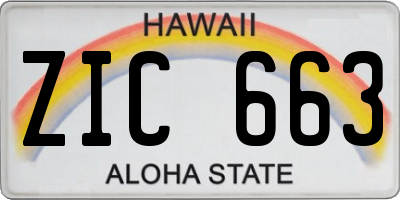HI license plate ZIC663