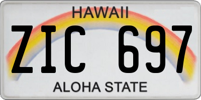 HI license plate ZIC697