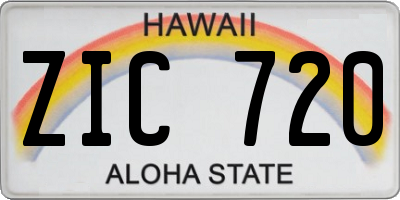 HI license plate ZIC720