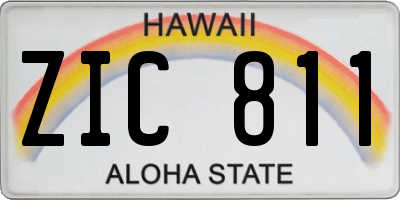 HI license plate ZIC811