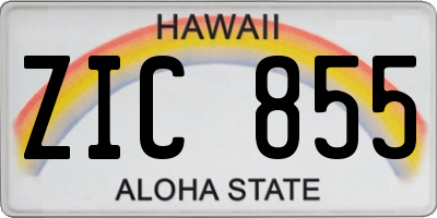 HI license plate ZIC855