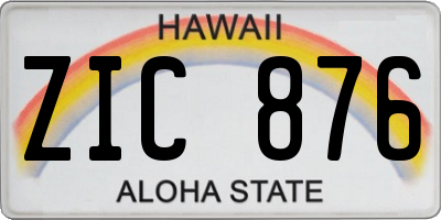 HI license plate ZIC876