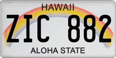 HI license plate ZIC882
