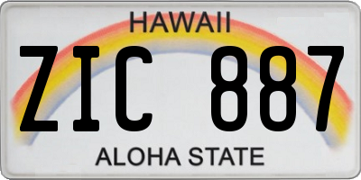 HI license plate ZIC887